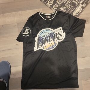 NBA Black Los Angeles Lakers Graphic Tee Lebron James #23 Basketball Size 14/16